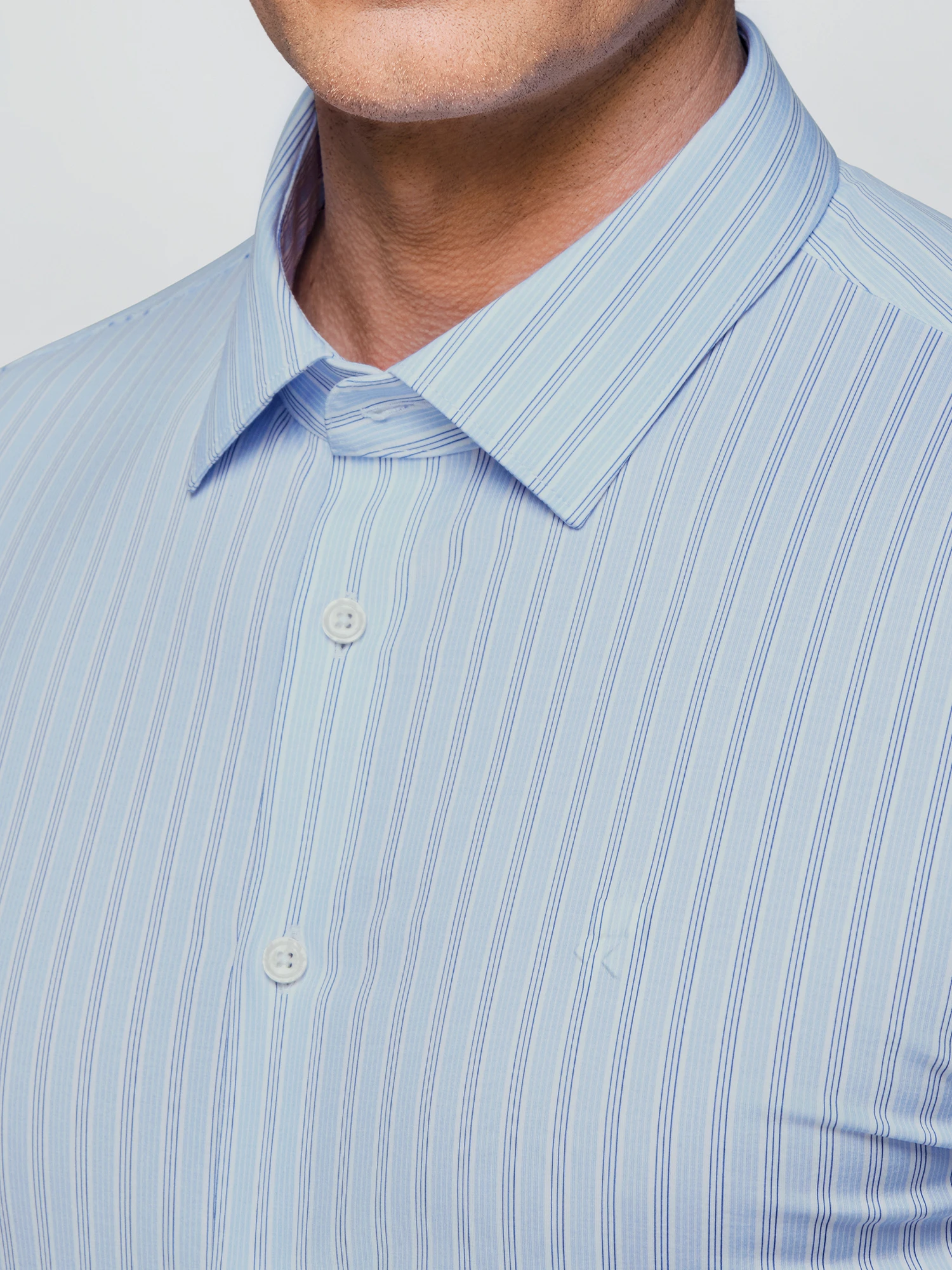 Glacier Stream Blue Stripe Stretch Shirt