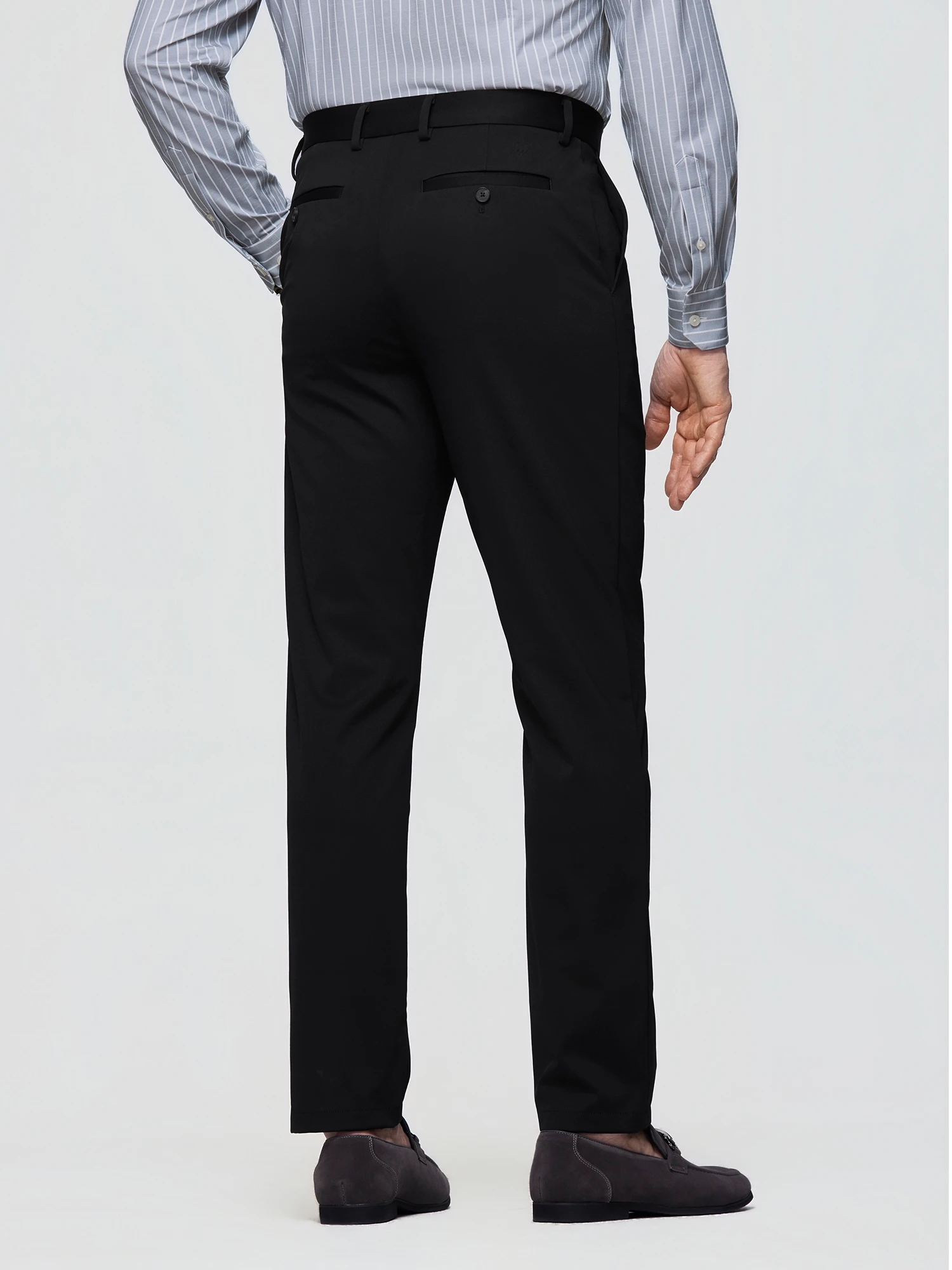 Ink Black Stretch Casual Pants