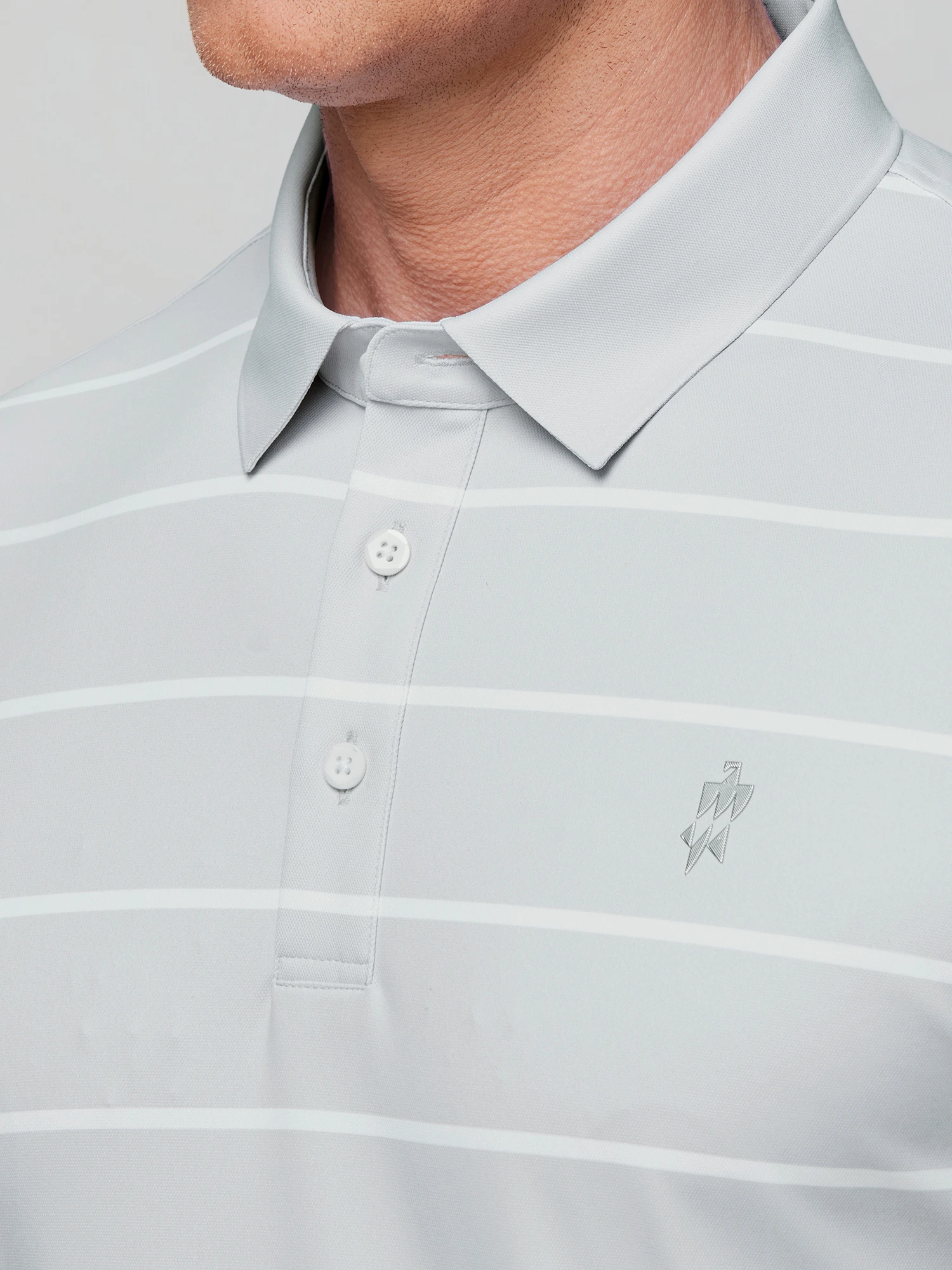 Soft Cloud Gray Stripe Stretch Polo