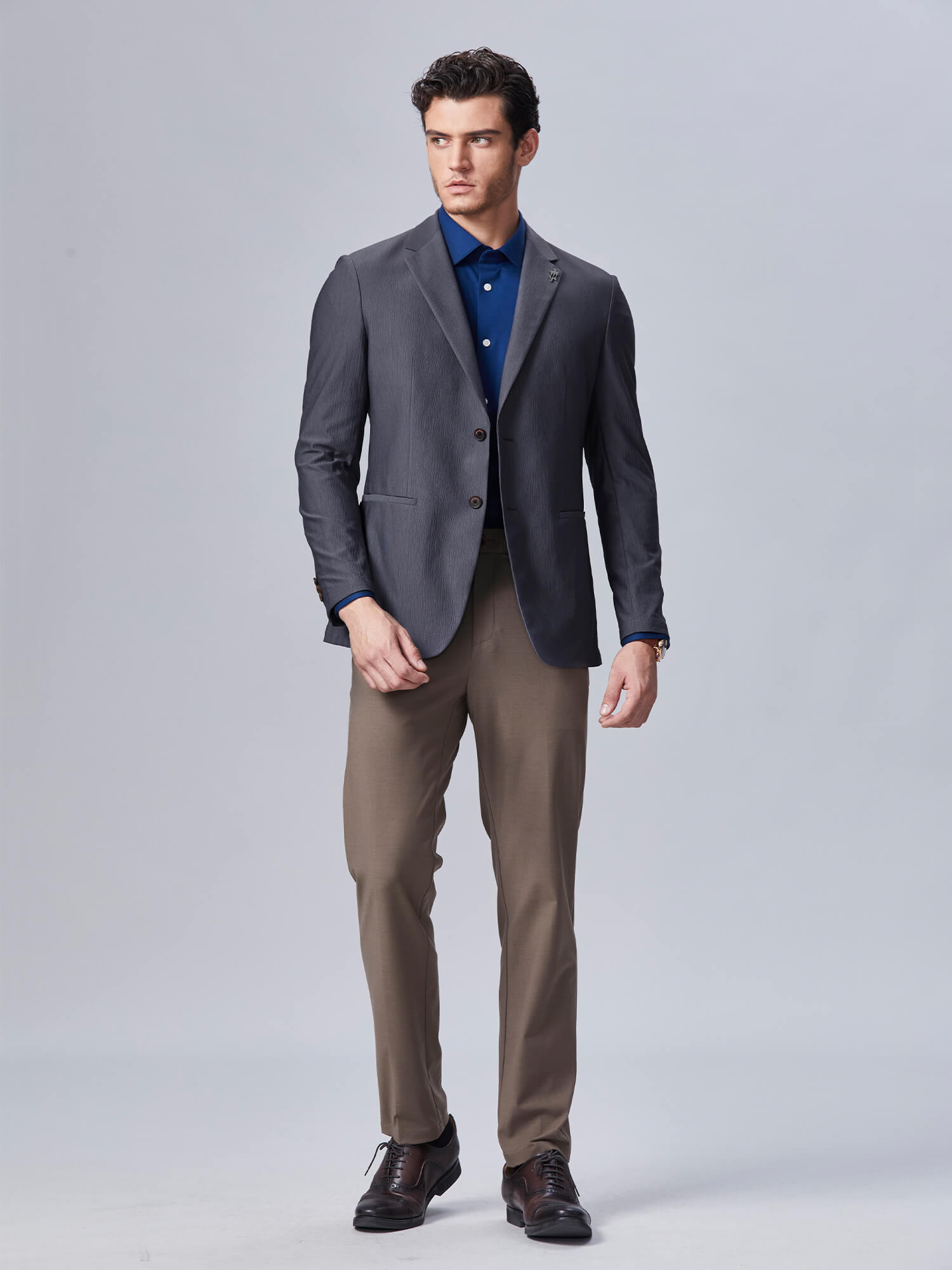 Misty Gray Stretch Blazer