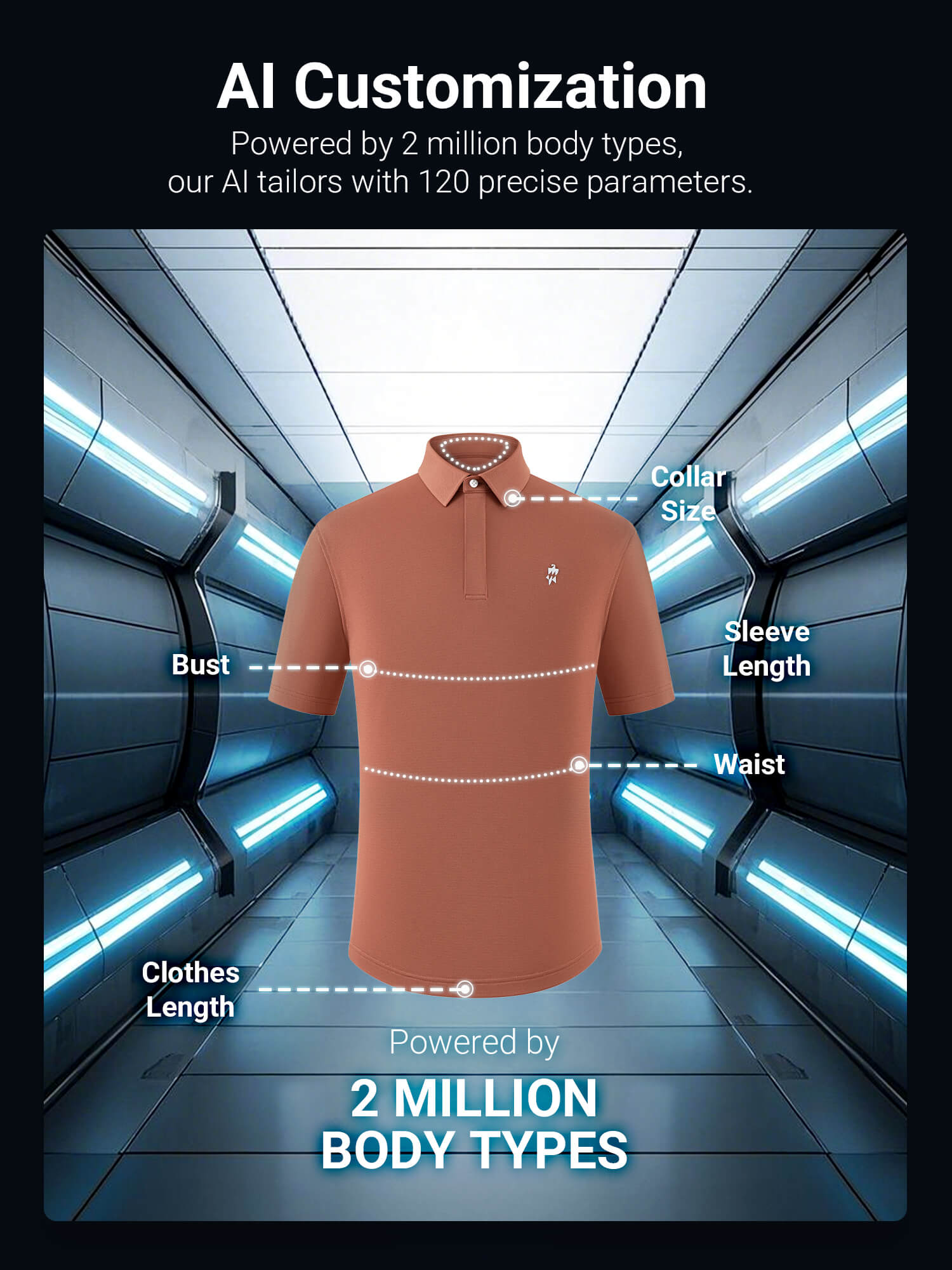 Coral Orange High-Stretch Short-Sleeve Polo 