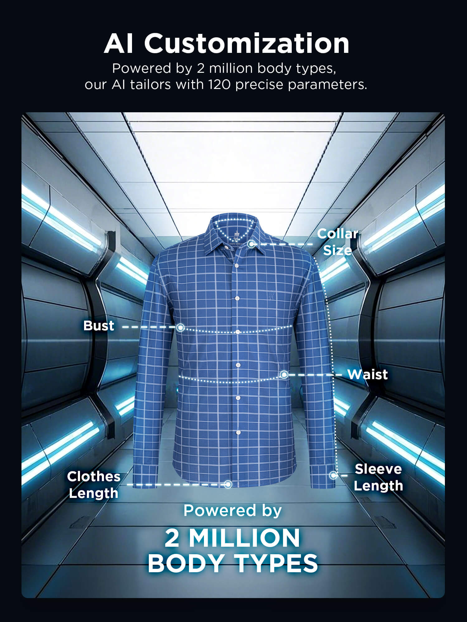 Cobalt Blue Omni-Stretch Check Dress Shirt