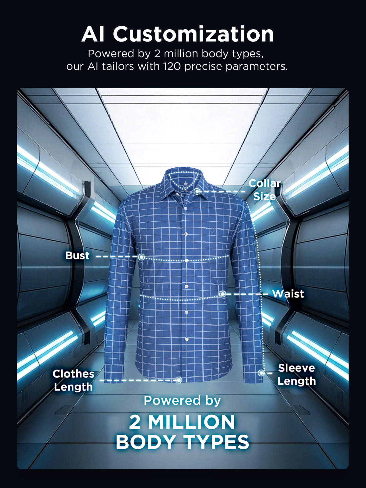 Cobalt Blue Omni-Stretch Check Dress Shirt