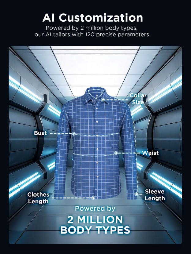 Cobalt Blue Omni-Stretch Check Dress Shirt