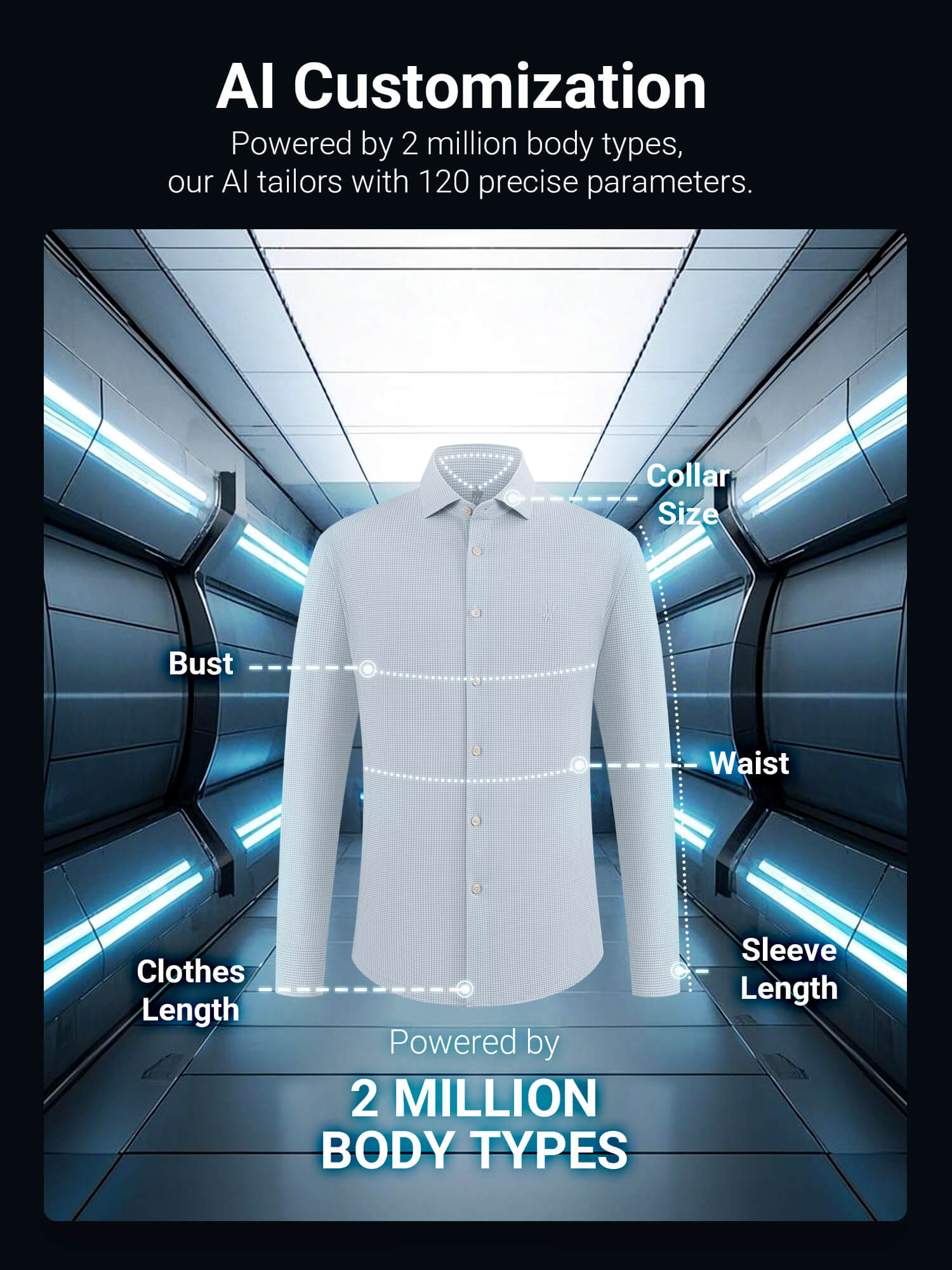 Glacier Gray Blue Check High-Stretch Shirt