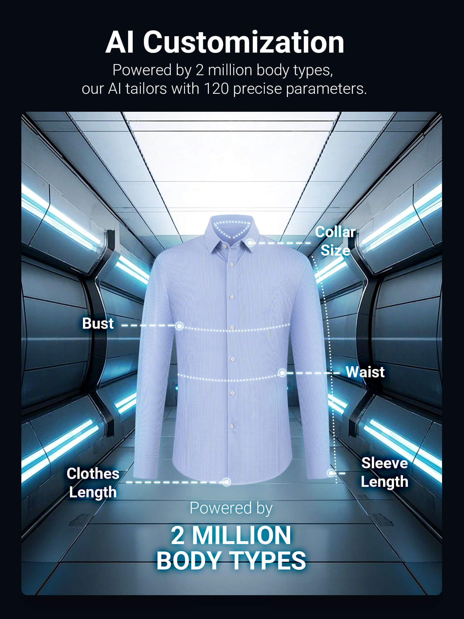 Glacier Blue Striped High-Stretch Shirt 