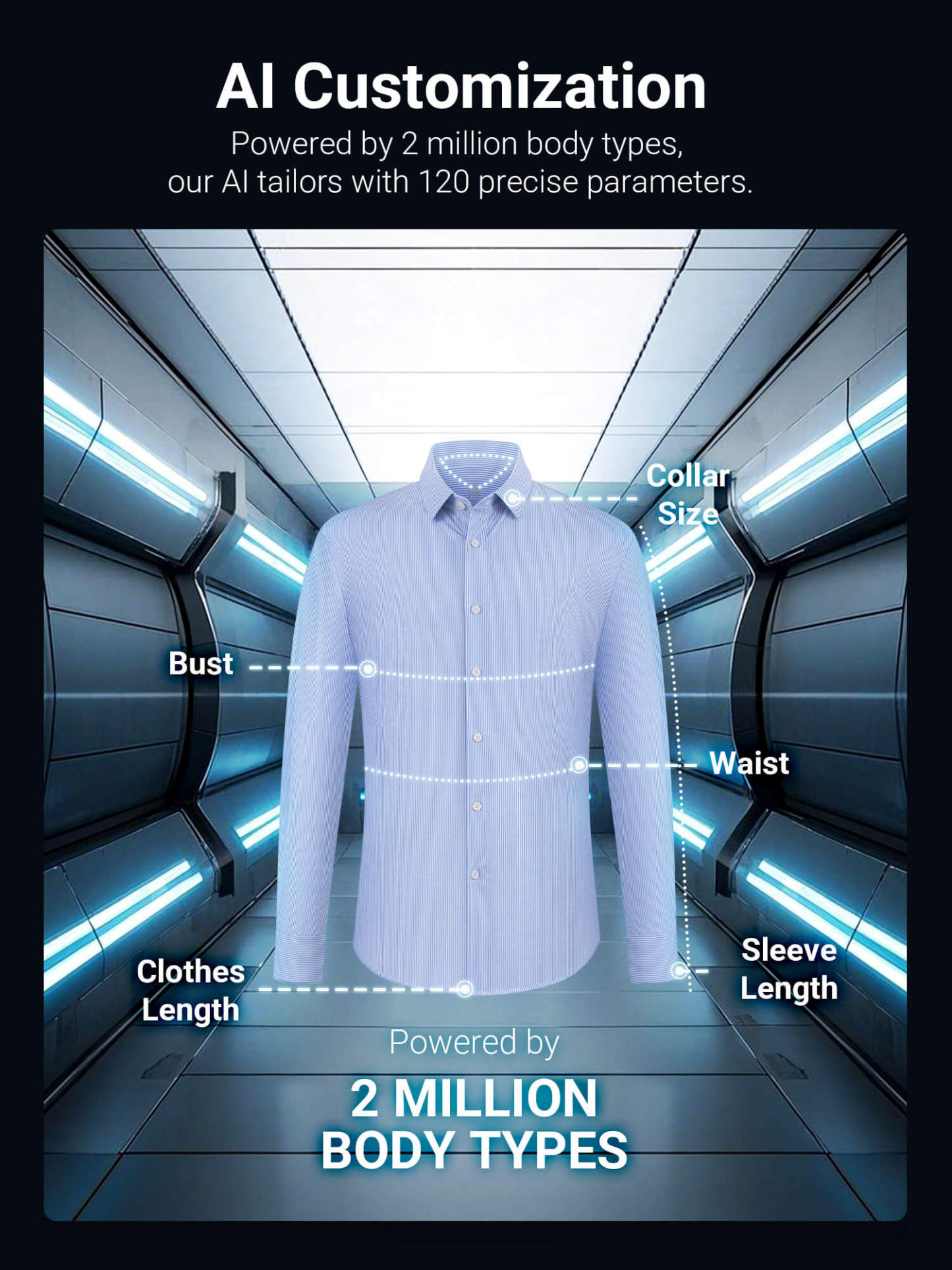 Glacier Blue Striped High-Stretch Shirt