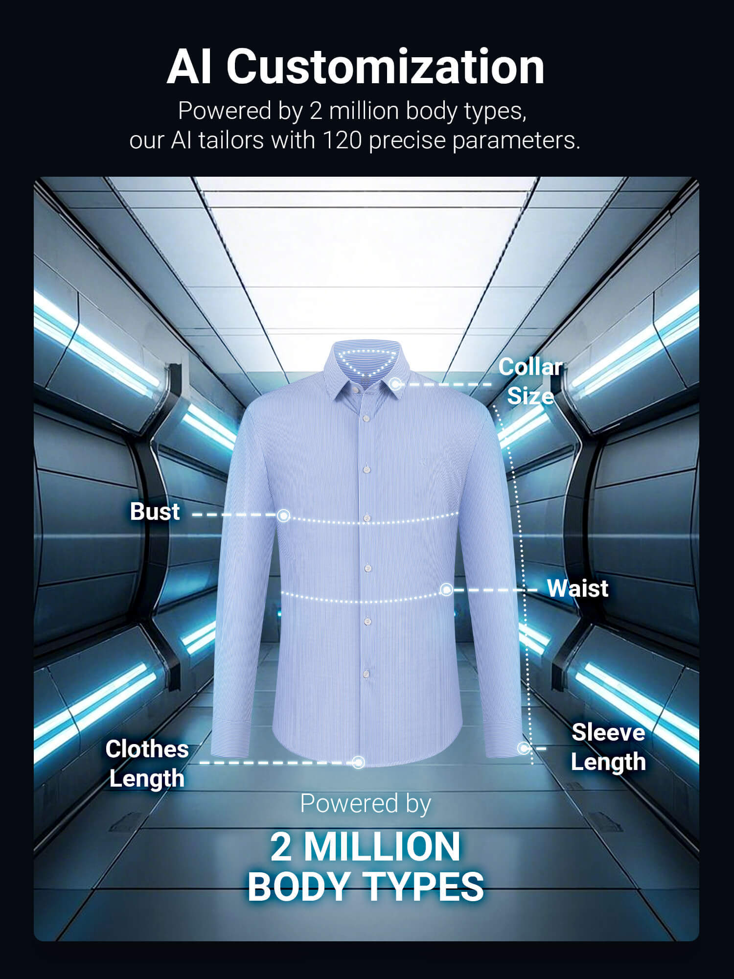 Glacier Blue Striped High-Stretch Shirt