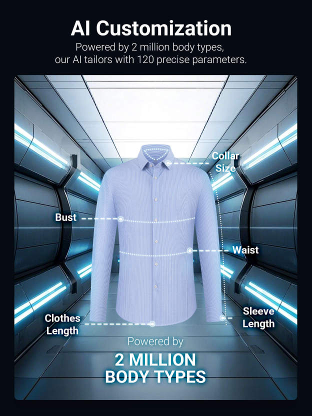 Glacier Blue Striped High-Stretch Shirt 
