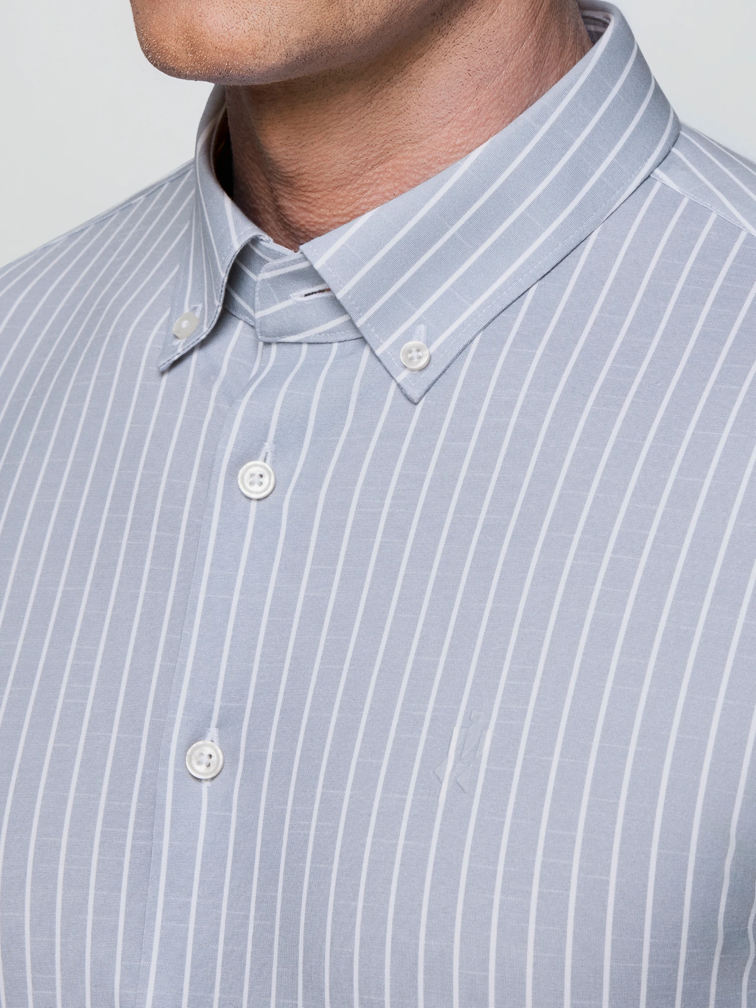 Dusk Rain Gray Stripe Stretch Shirt