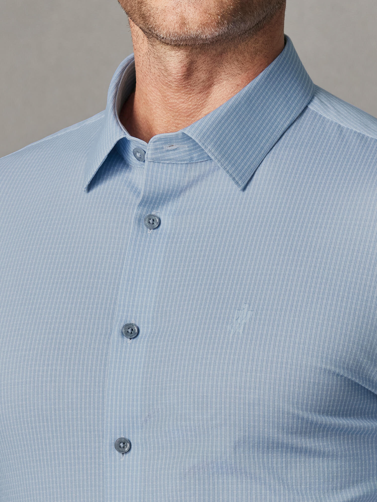 Aqua Sheen Slub Check Pima Cotton High-Stretch Dress Shirt-Own Dream Shirts-Dress Shirts for Men