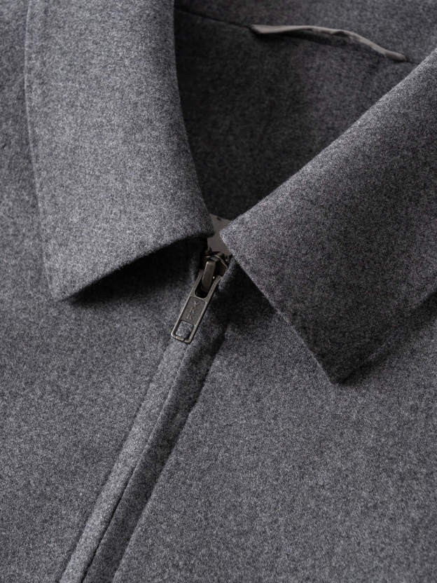 Lustrous Grey Wool Jacket