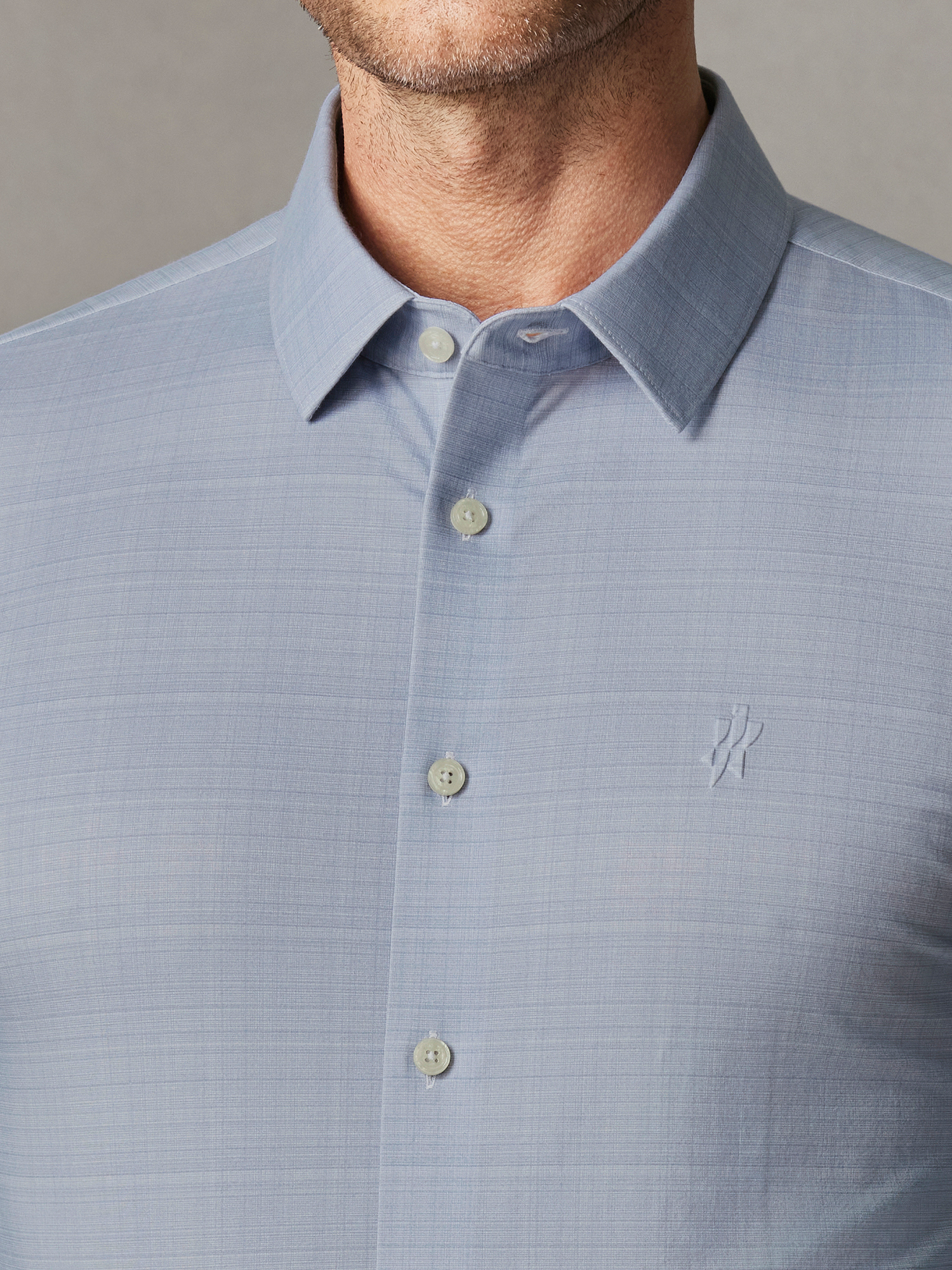 Mist Grey Cloudweave Pima Cotton High-Stretch Mulberry Silk Dress Shirt-Own Dream Shirts-Dress Shirts for Men