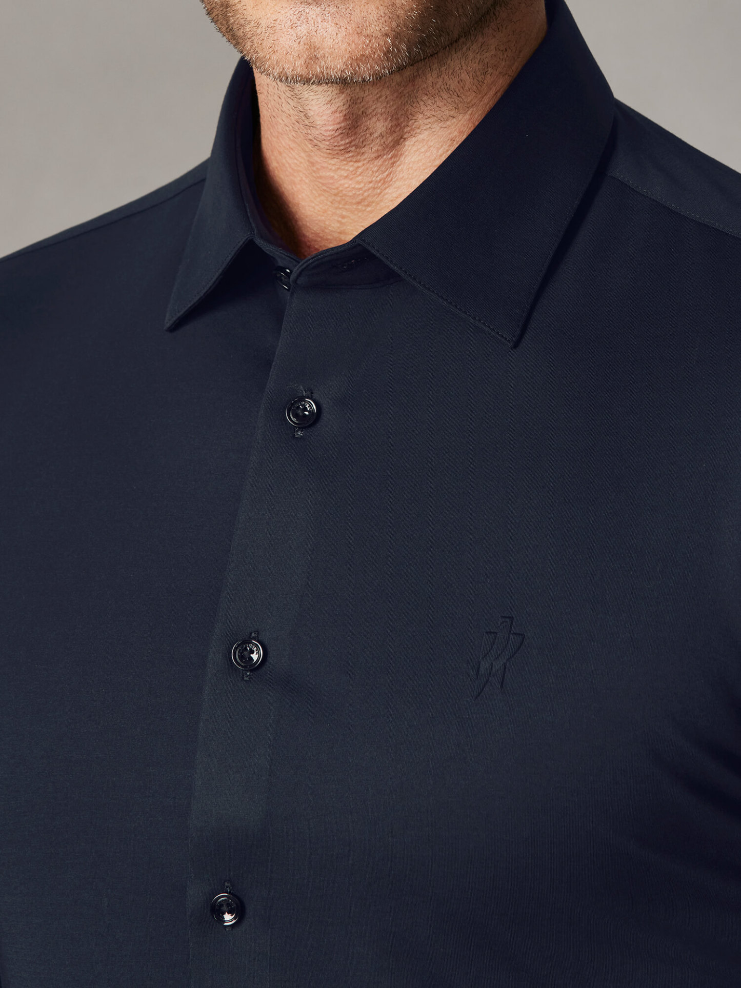 100S Thread Count High-Stretch Dark Blue Shirt
