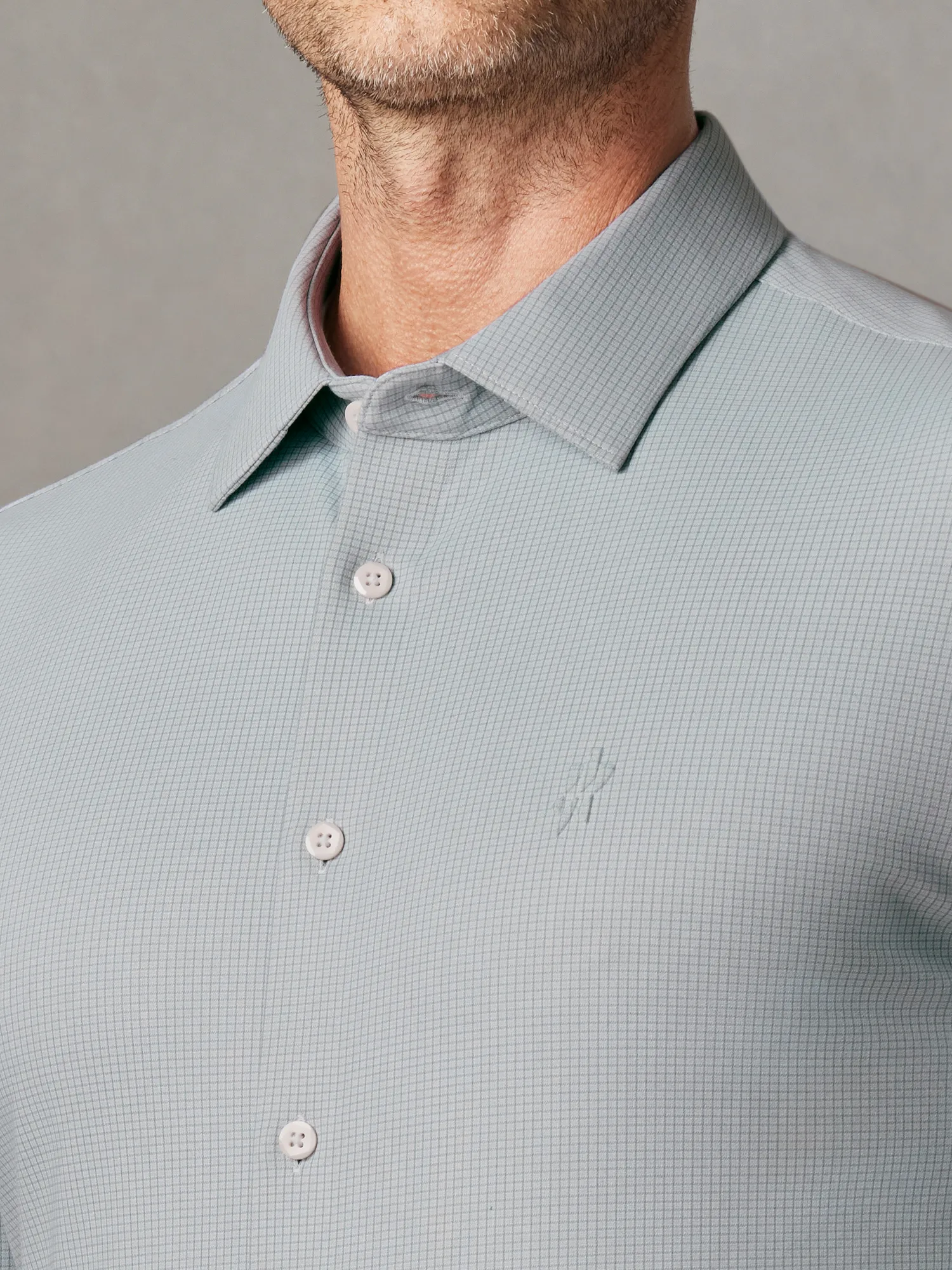 WarmTech Ultra Moonlight Gray Check Cashmere Stretch Shirt