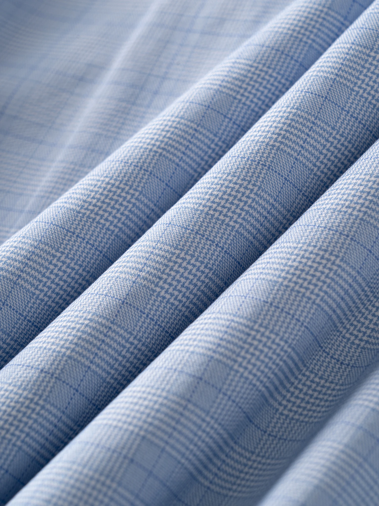 Clear Blue Check Stretch Shirt