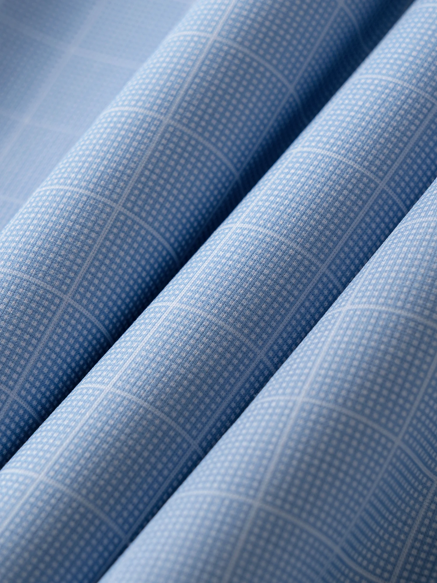 Light Blue Plaid Stretch Shirt