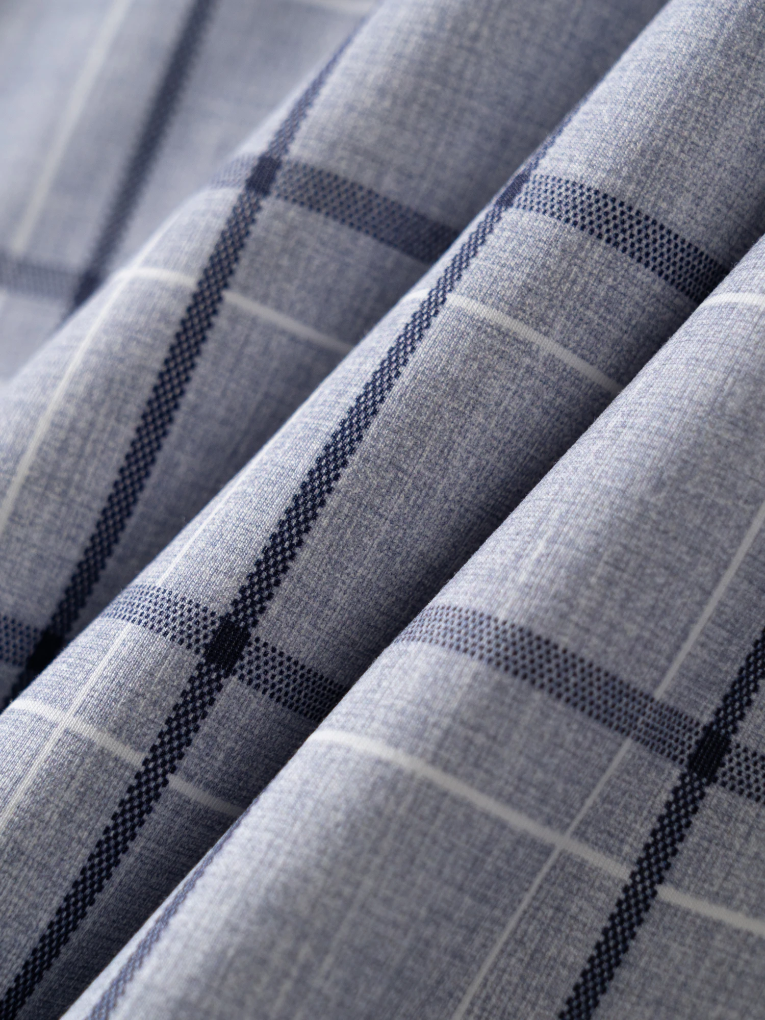 Mist Blue Check Stretch Shirt