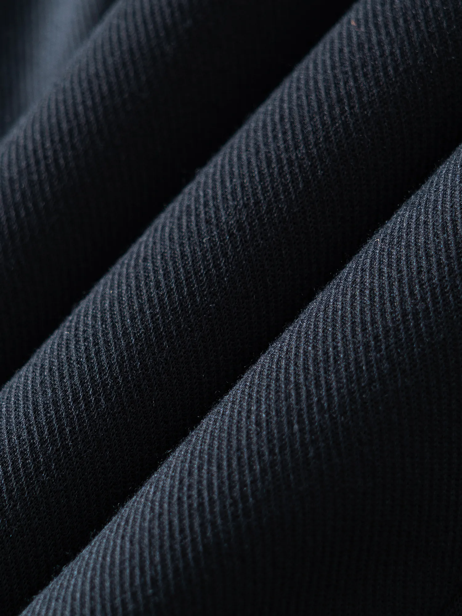 Midnight Navy Wool-Silk Stretch Shirt