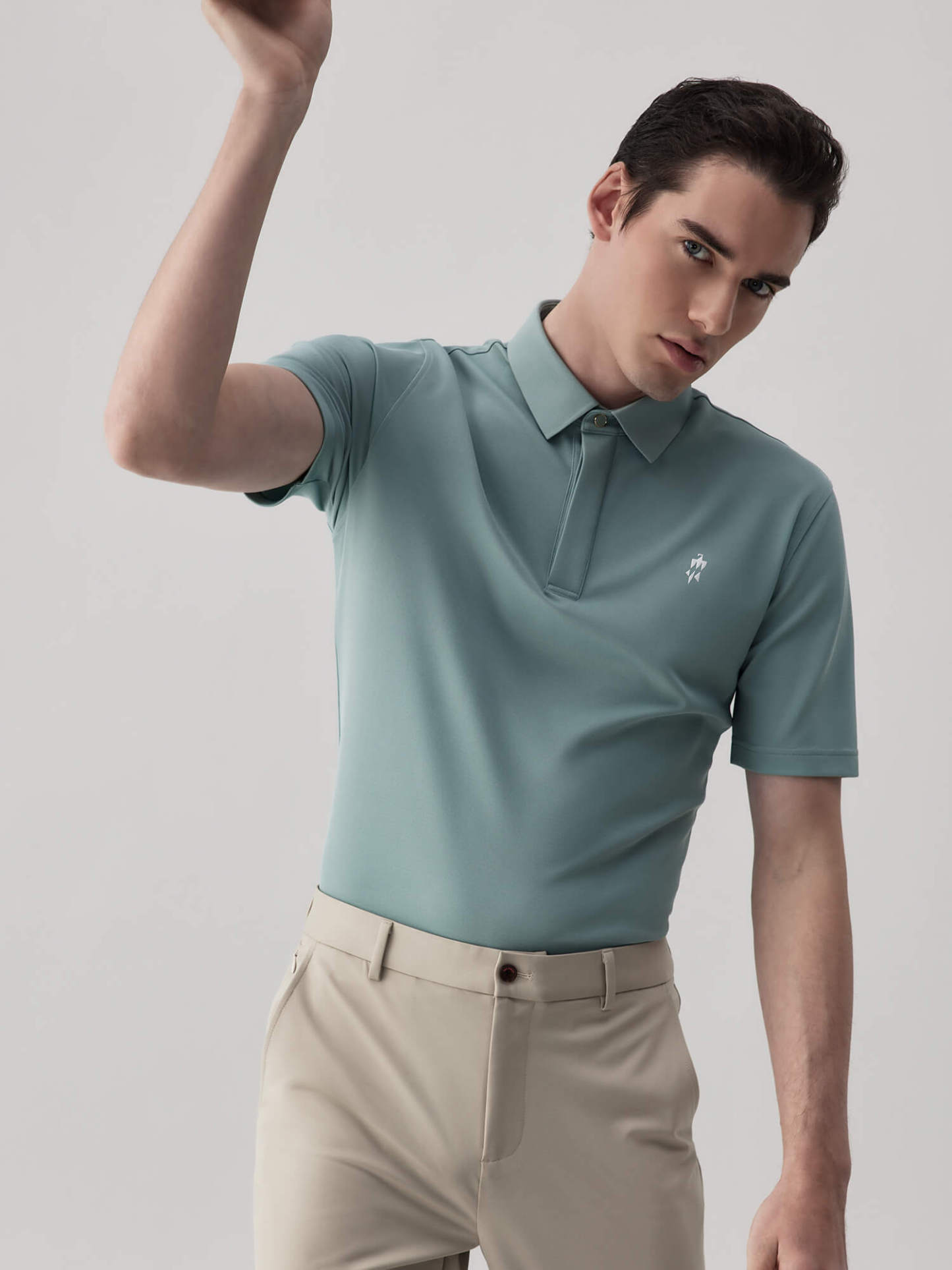 Mako Green High-Stretch Short-Sleeve Polo