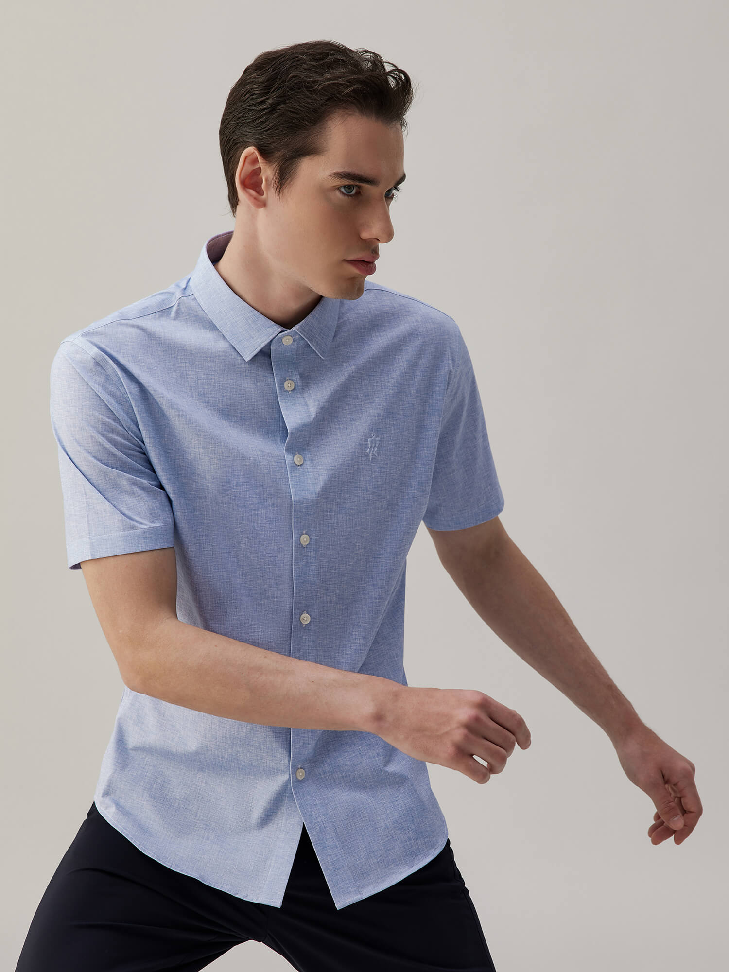 Meridian Gray High-Stretch Stort-Sleeve Shirt 