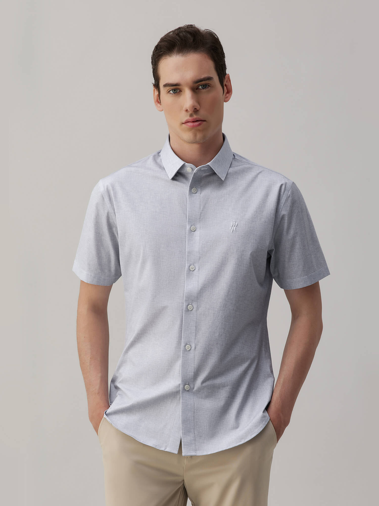 Moonrock Gray High-Stretch Short-Sleeve Shirt 