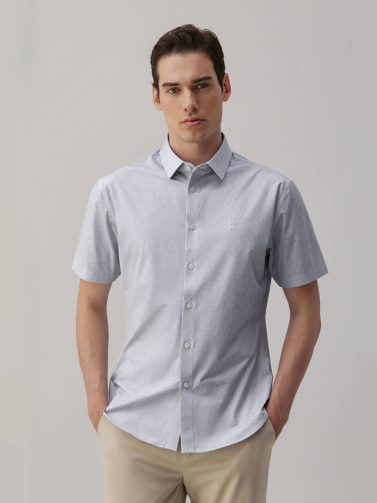 Moonrock Gray High-Stretch Short-Sleeve Shirt