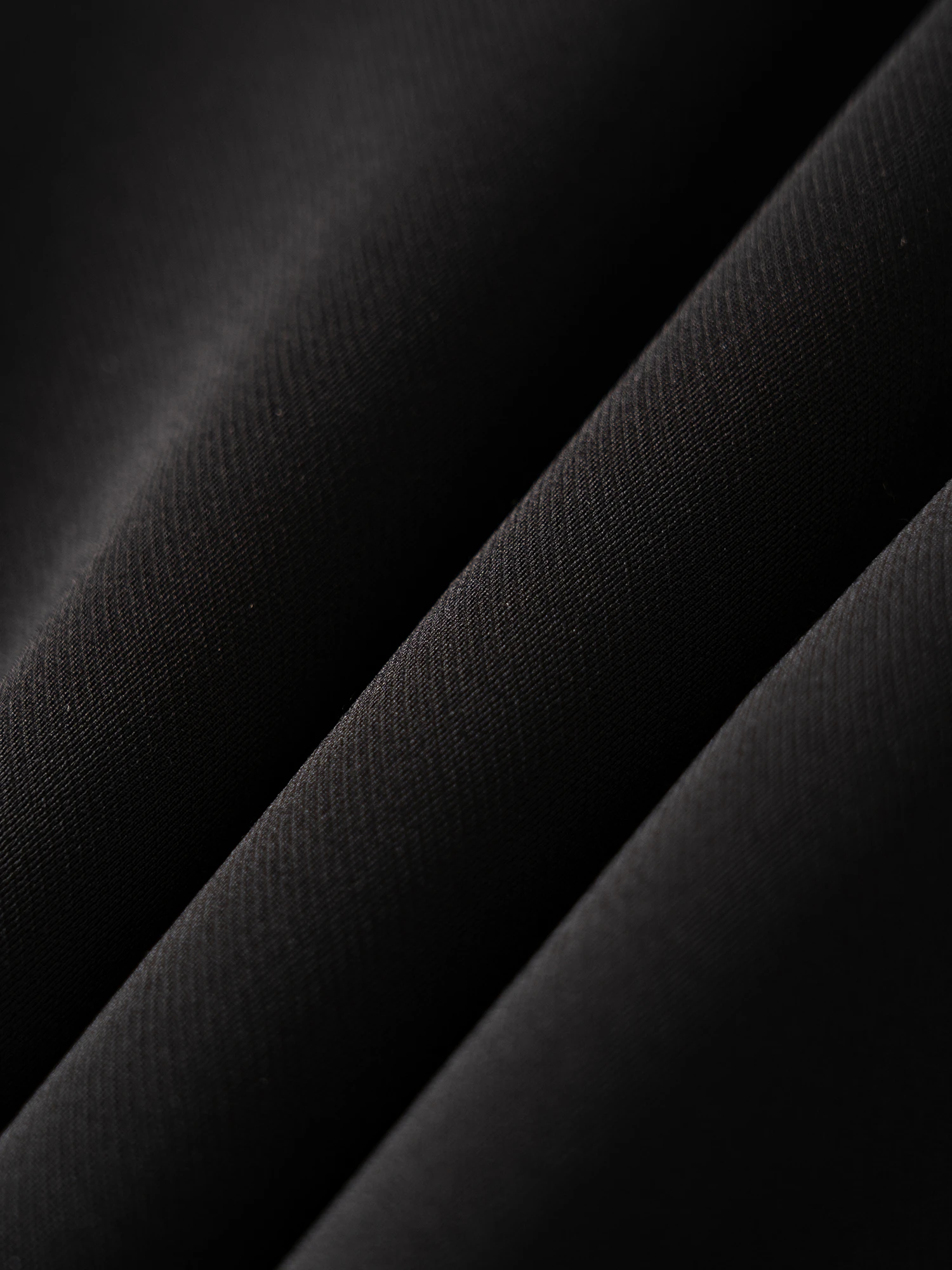 Shadow Black Silk Wool Stretch Casual Pants