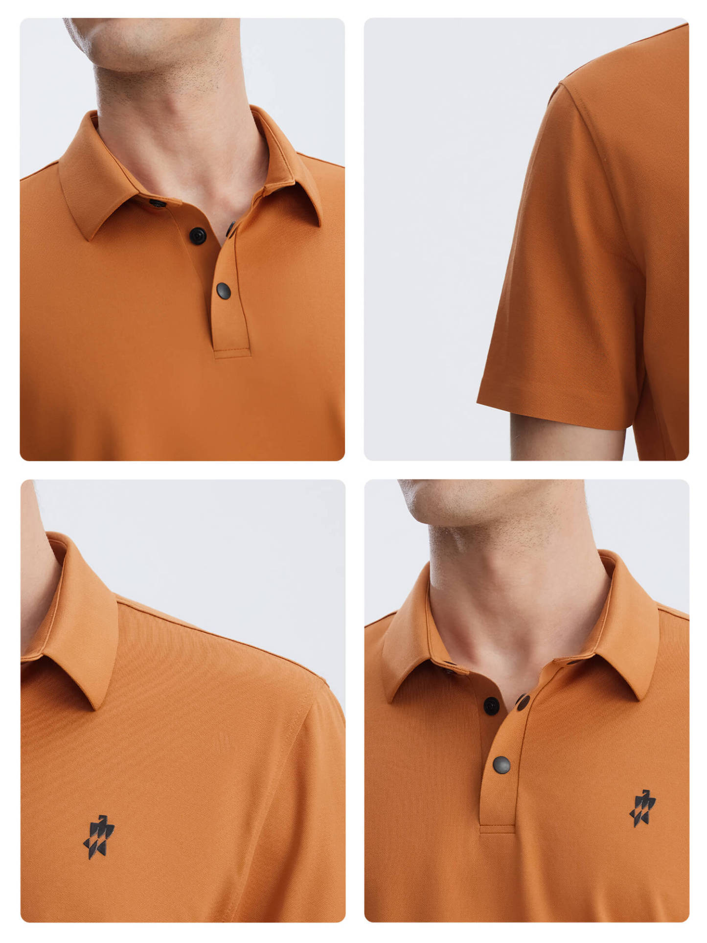 Sunlight Orange Stretch Short Sleeve Polo Shirt-OWN DREAM Shirts