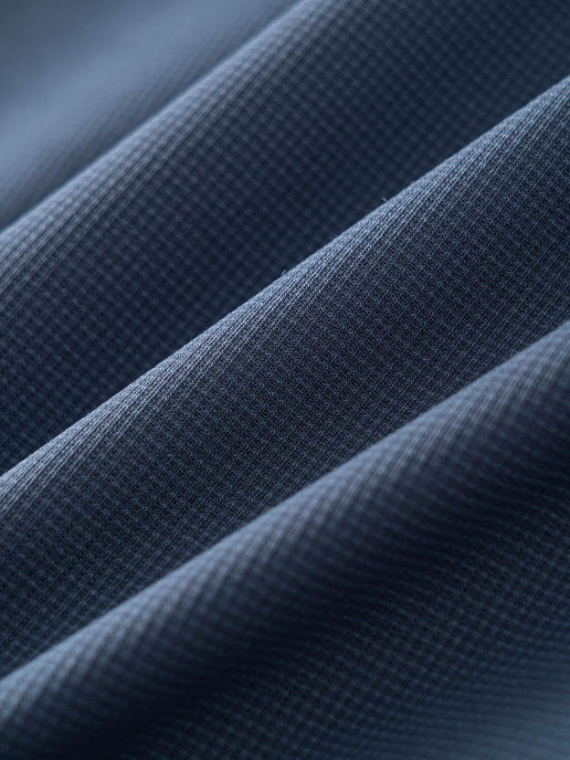 Deep Sea Blue Wool Check High-Stretch Shirt-Own Dream Shirts-Dress Shirts for Men