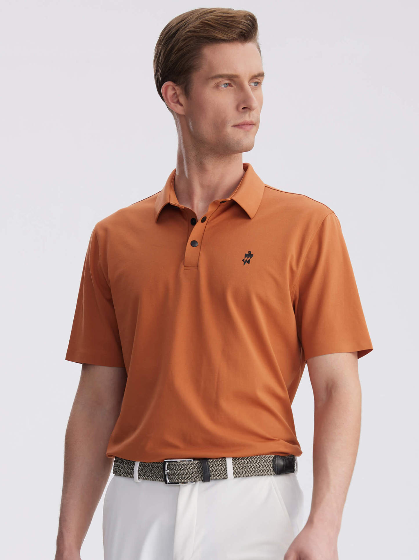 Sunlight Orange Stretch Short Sleeve Polo Shirt-OWN DREAM Shirts