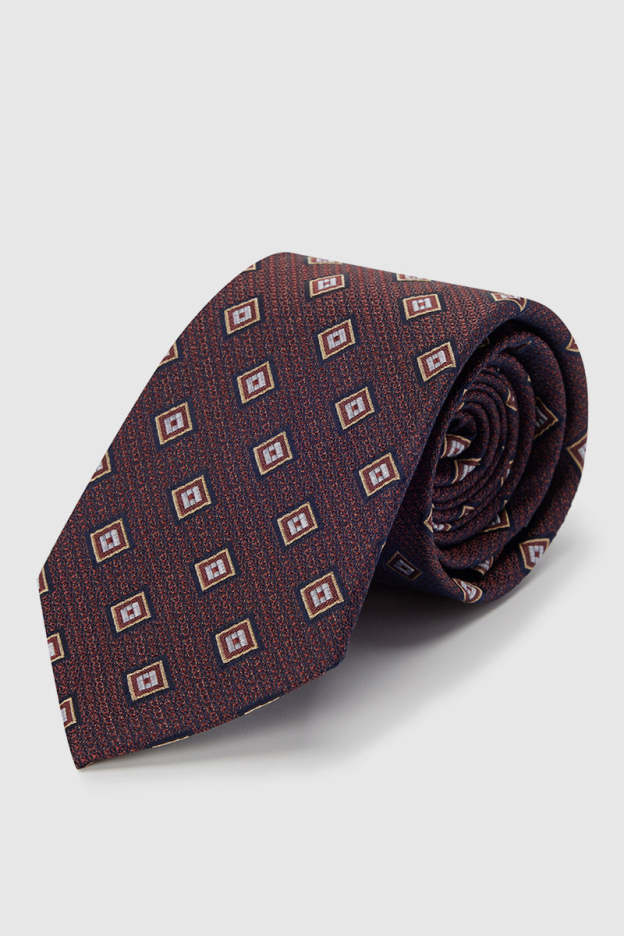 Brown Small Grid Silk Necktie-OWN DREAM Shirts
