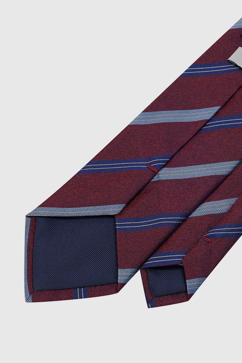 Red Striped Silk Necktie-OWN DREAM Shirts