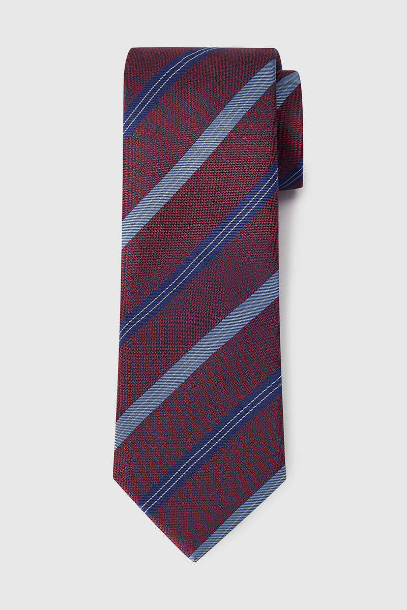 Red Striped Silk Necktie-OWN DREAM Shirts