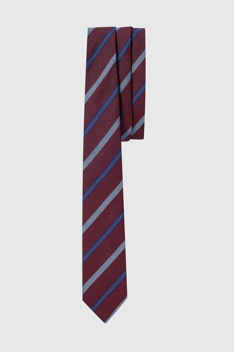 Red Striped Silk Necktie-OWN DREAM Shirts