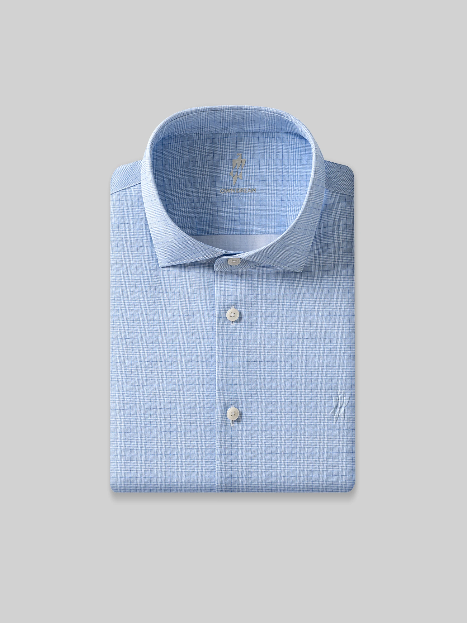 Clear Blue Check Stretch Shirt