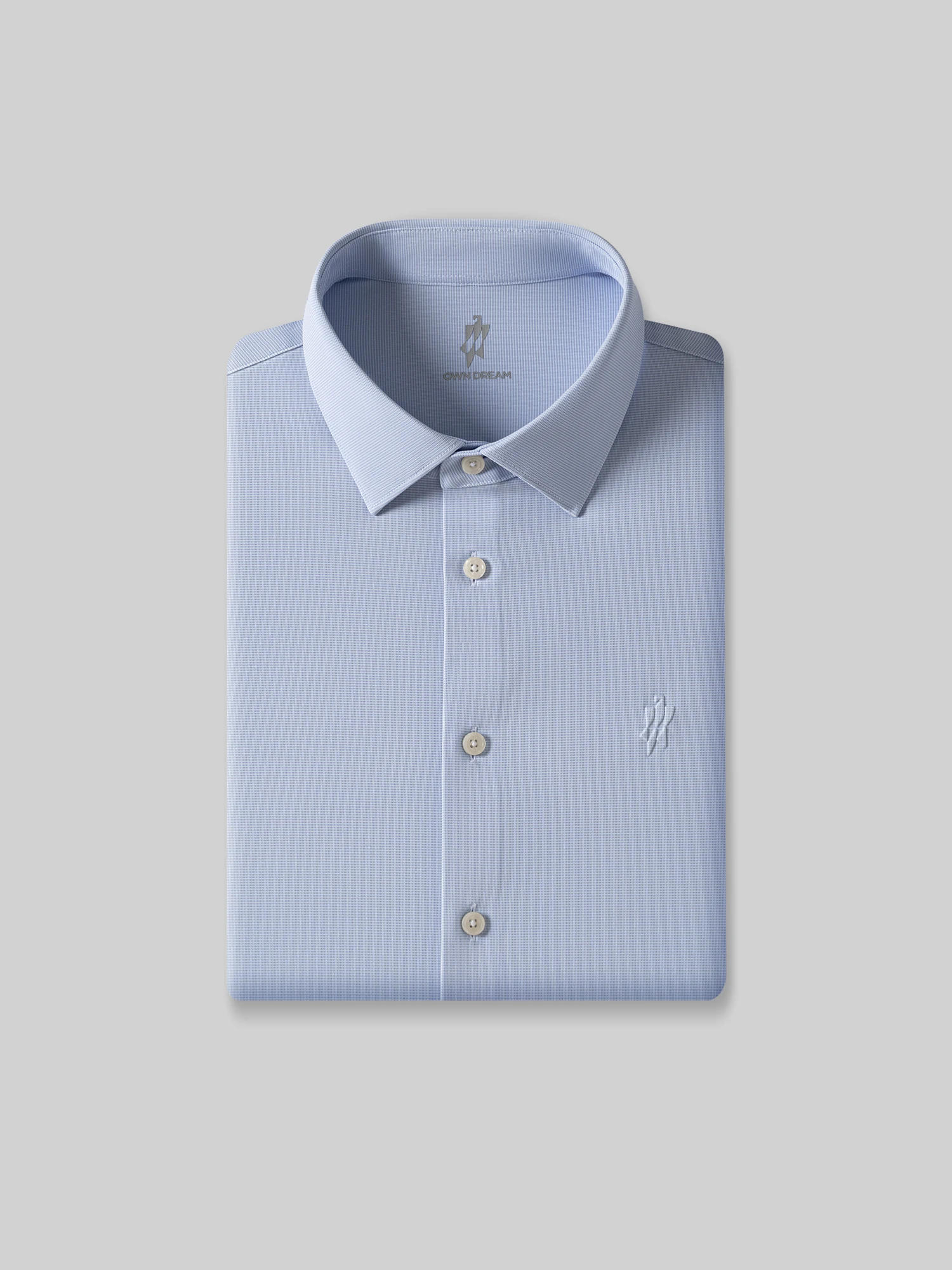 Light Blue Plaid Stretch Shirt