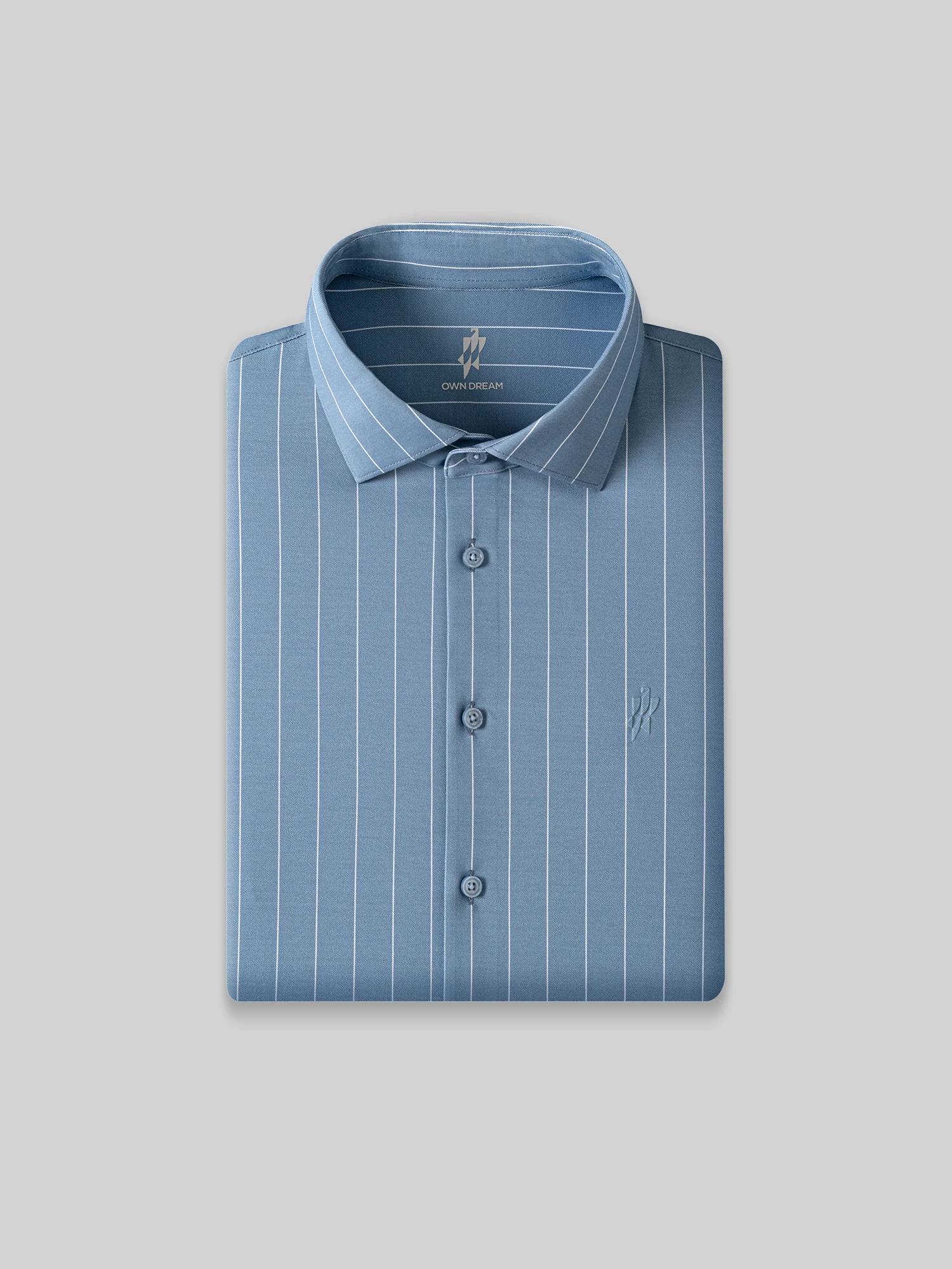 Ocean Mist Blue Stripe Stretch Shirt