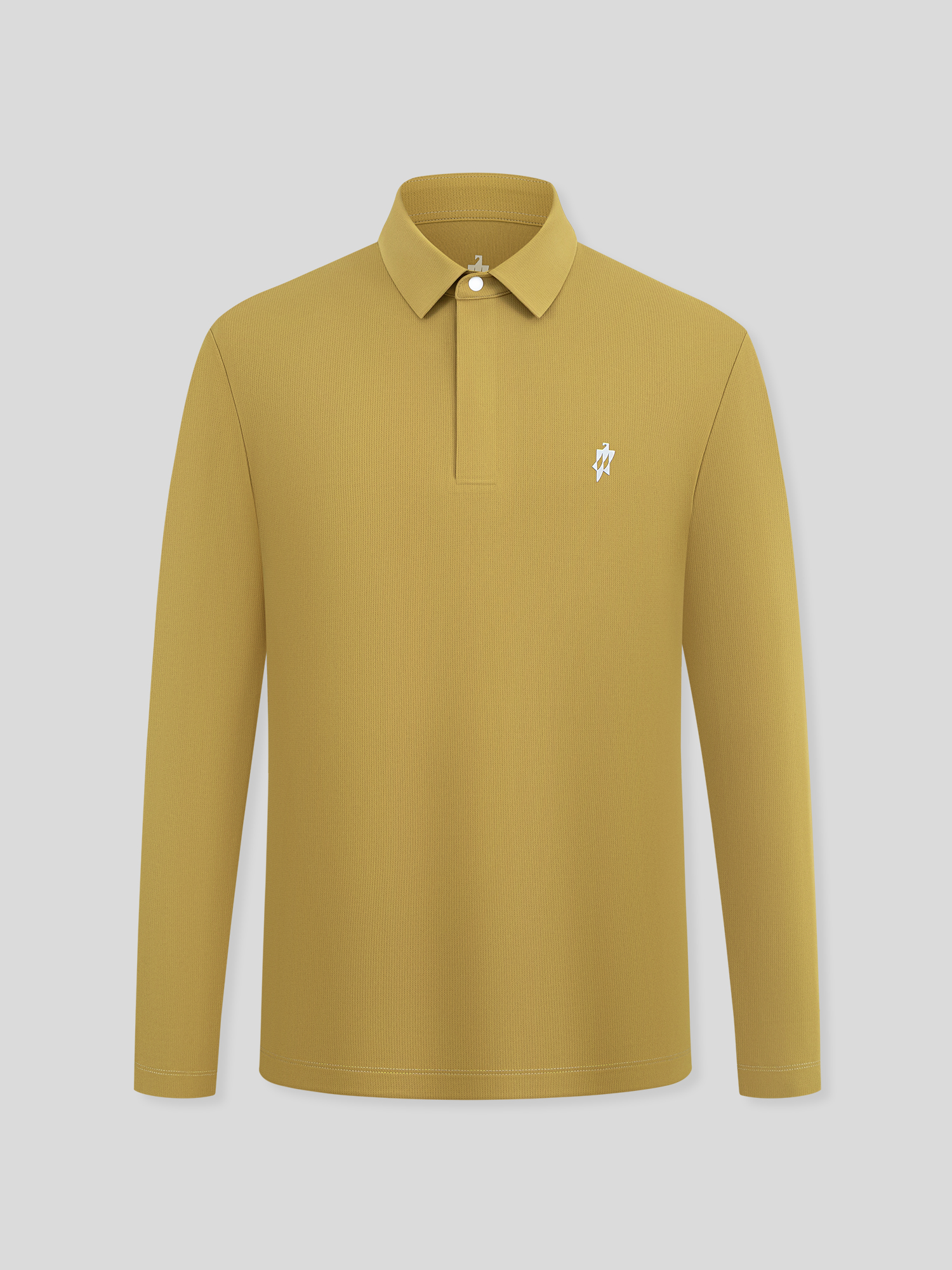 Amber Gold Long-Sleeve Stretch Polo