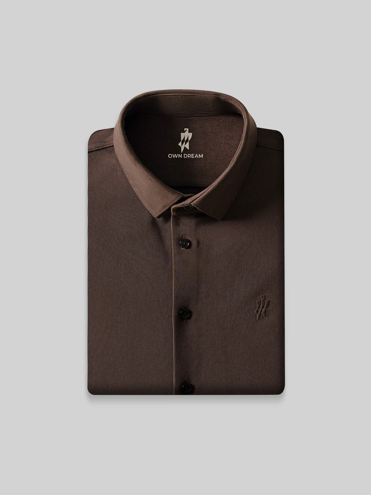 Mocha Brown Corduroy Stretch Shirt-Own Dream Shirts-Dress Shirts for Men