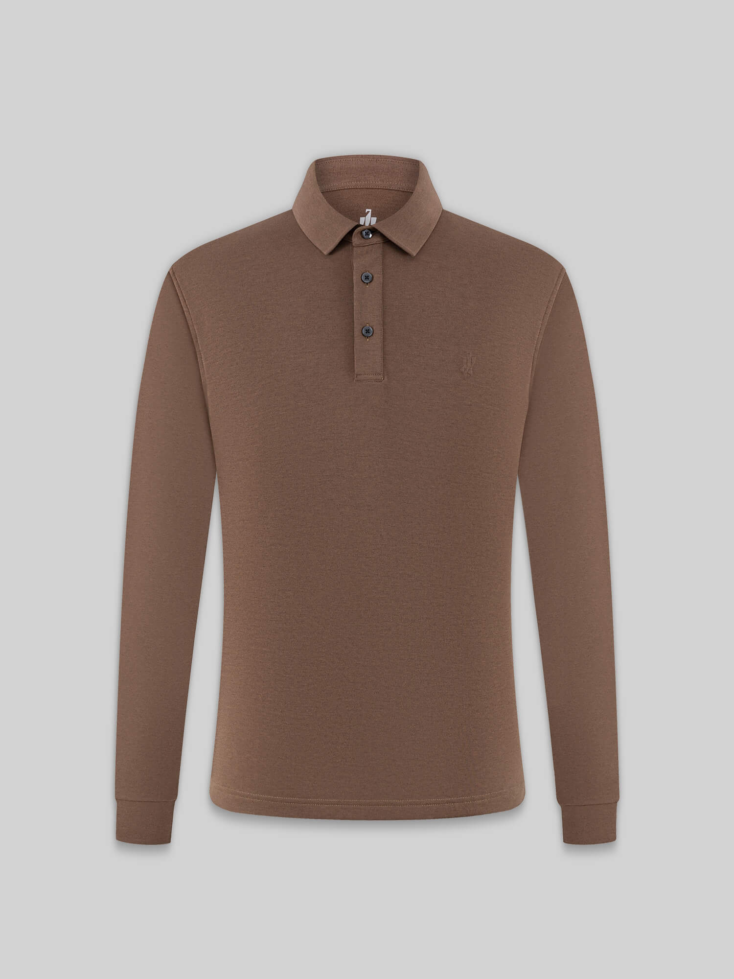 Desert Mocha Long-Sleeve Stretch Polo
