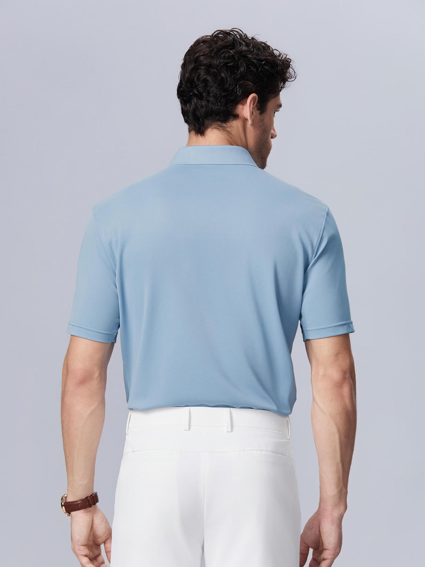 Icy Light Blue High-Stretch Polo