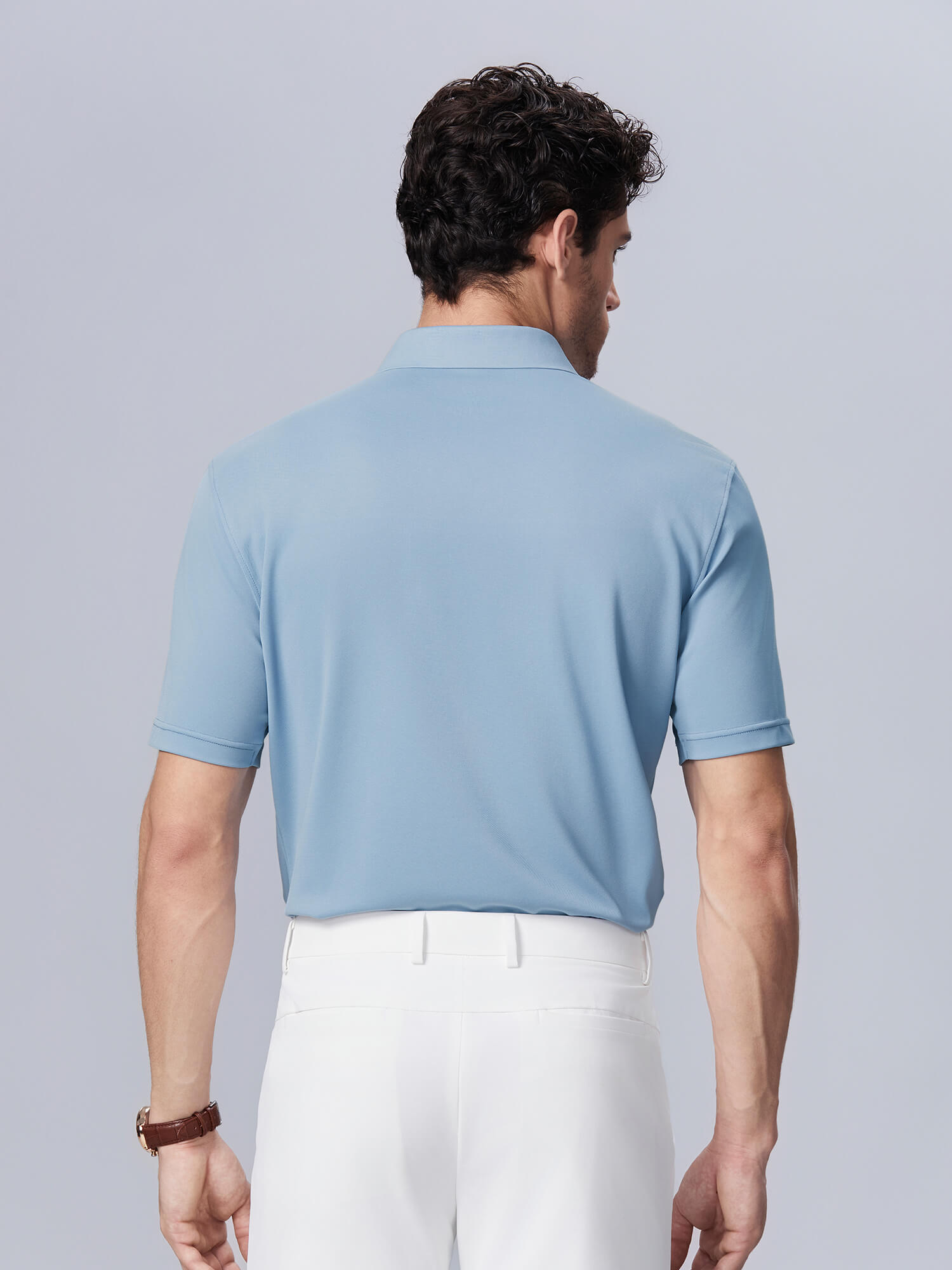 Icy Light Blue High-Stretch Polo