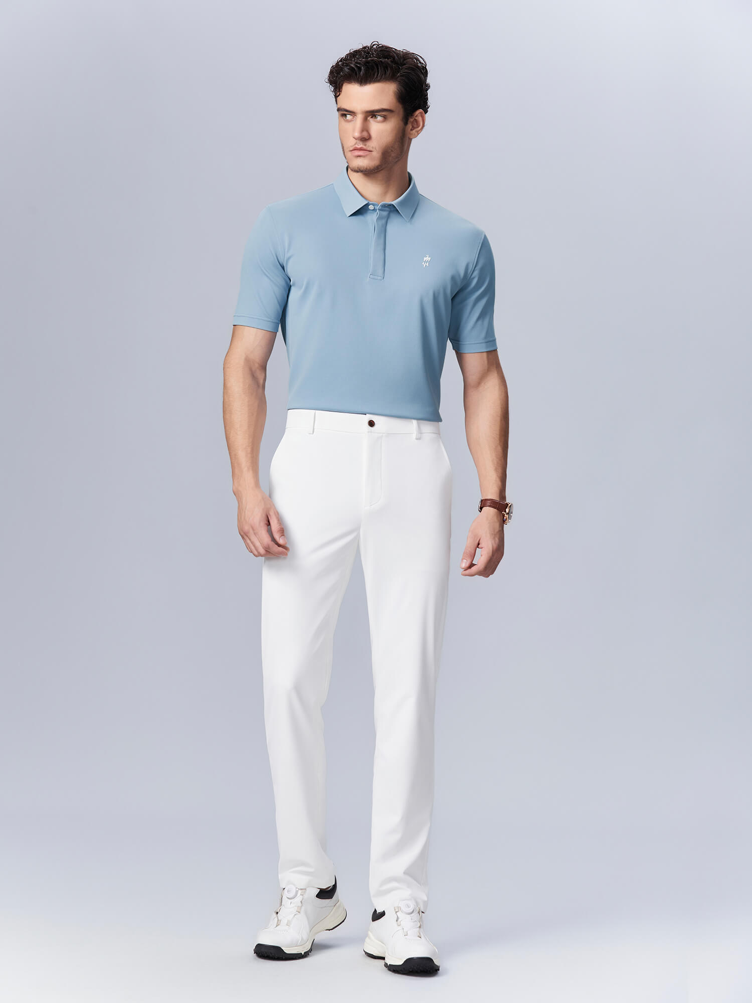 Icy Light Blue High-Stretch Polo