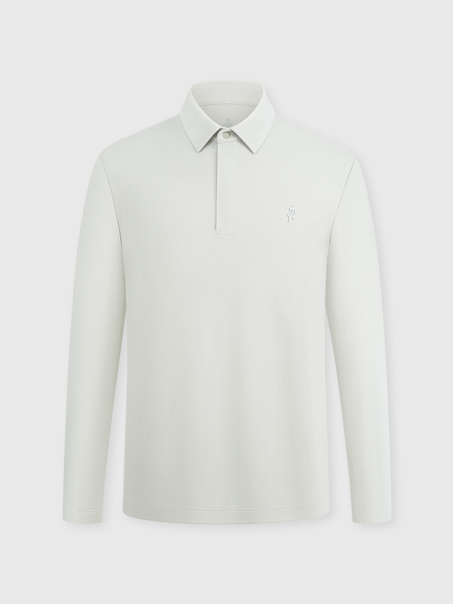 Ivory White Long-Sleeve Stretch Polo