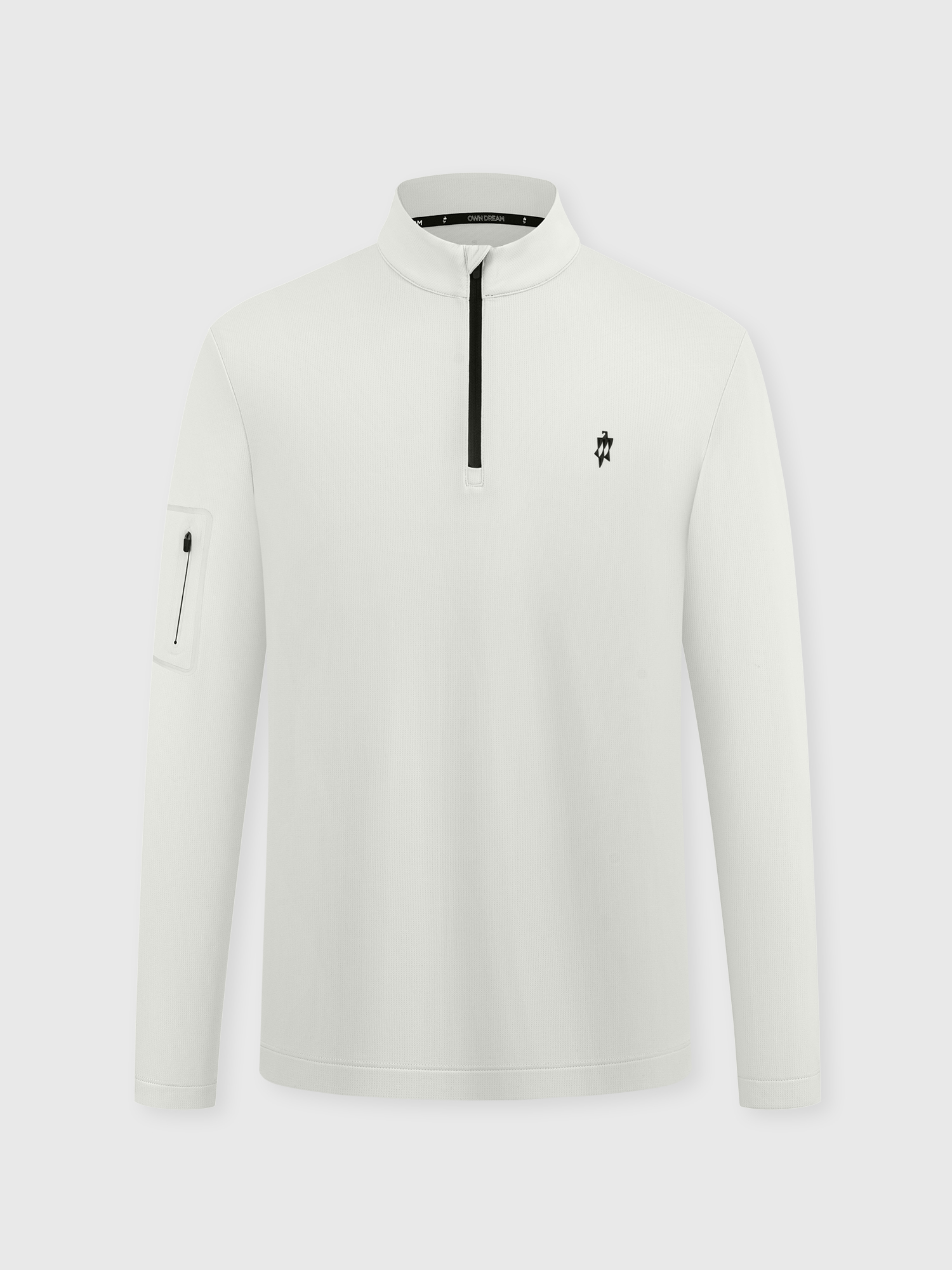 Ivory White Long-Sleeve Stretch Polo