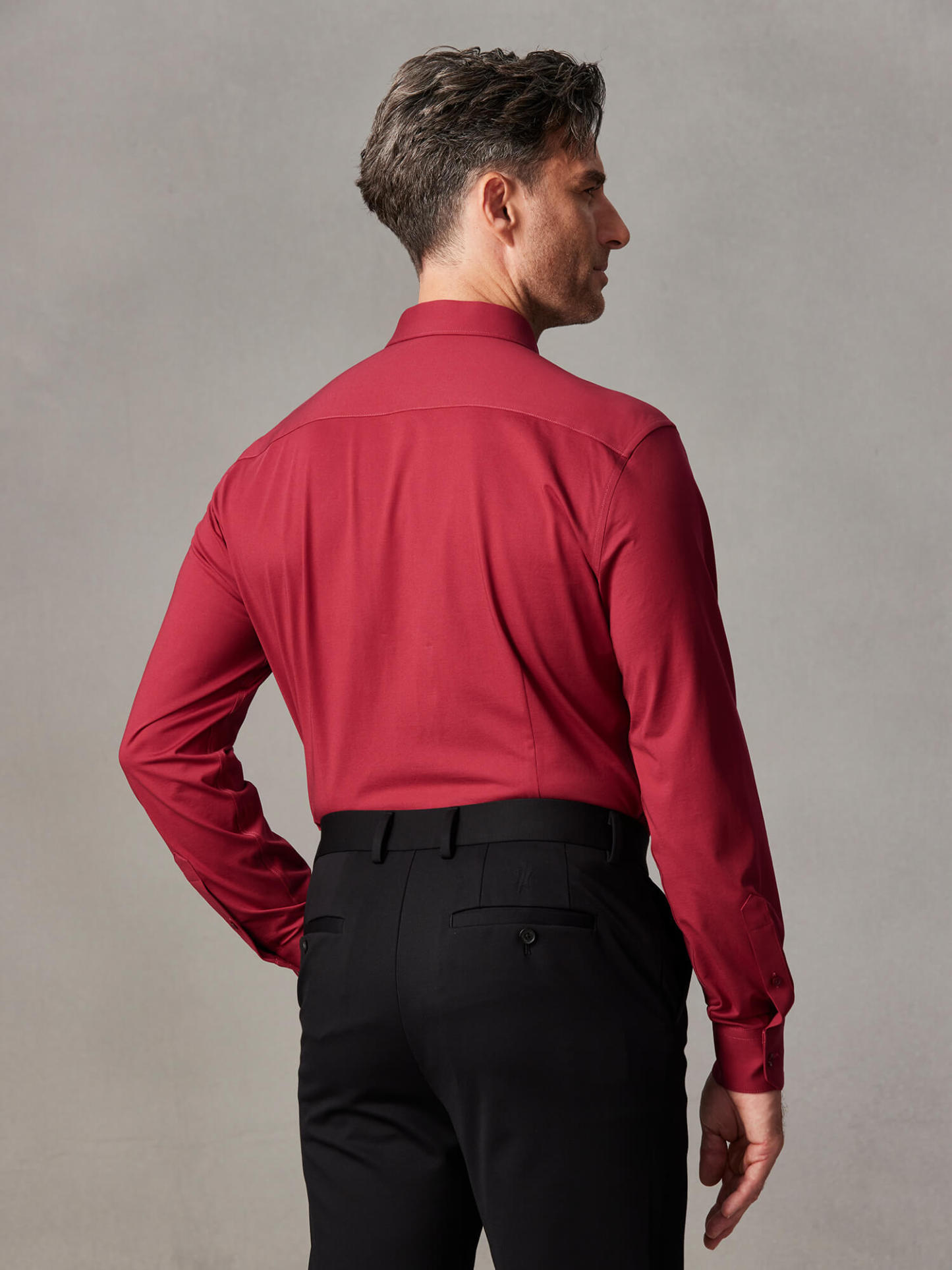 Bordeaux Red Stretch Shirt-Own Dream Shirts-Dress Shirts for Men