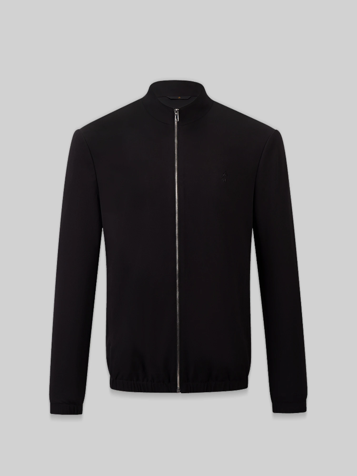 Jet Black Stretch Bomber Jacket
