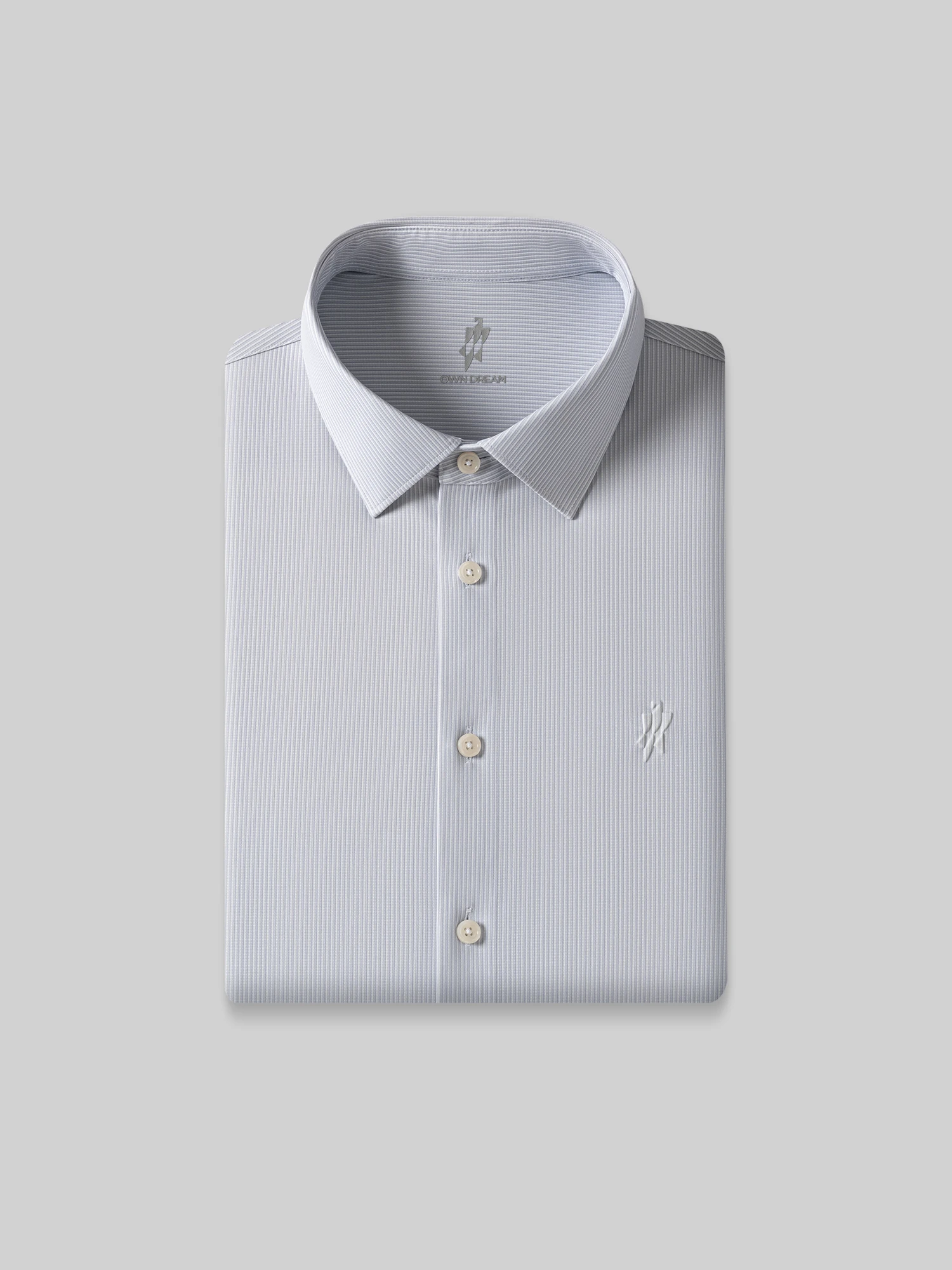 Snow Gray Stripe Stretch Shirt