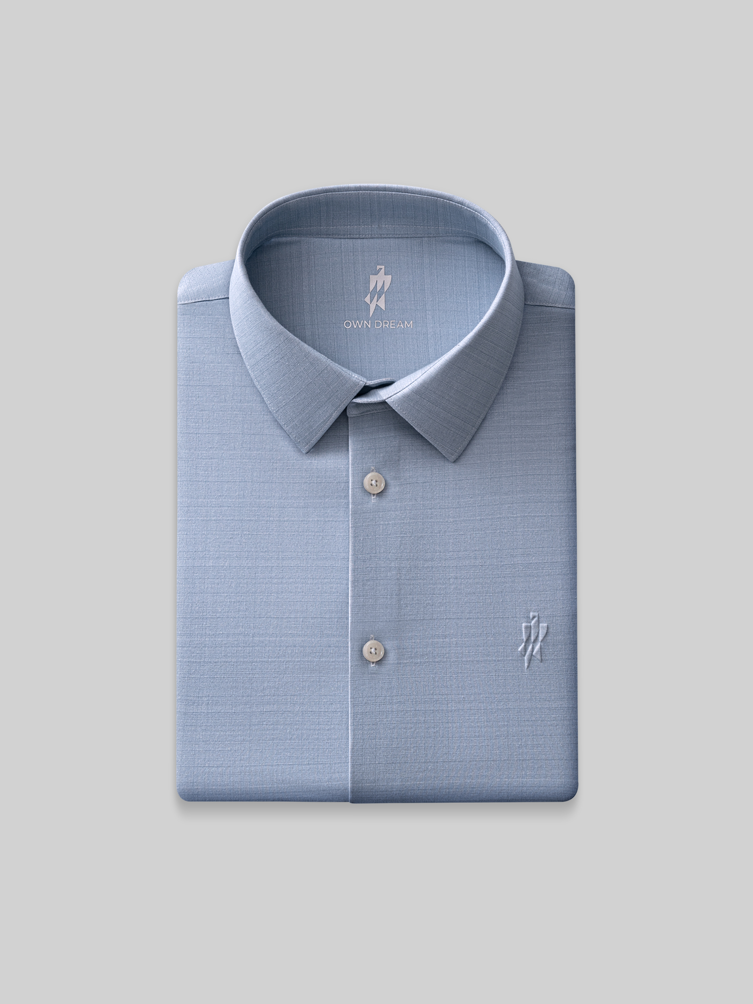 Mist Grey Cloudweave Pima Cotton High-Stretch Mulberry Silk Dress Shirt-Own Dream Shirts-Dress Shirts for Men